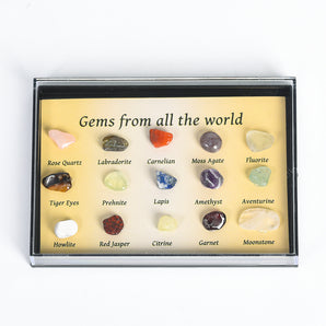 Mixed Gemstone Crystal Mineral Specimen Collection Kit