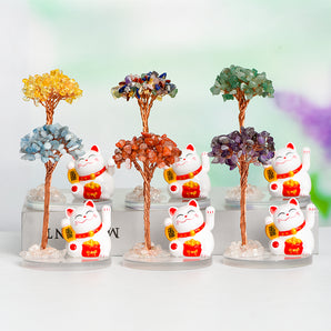 Fortune Cat Crystal Tree｜Fortune Tree｜Feng Shui Tree