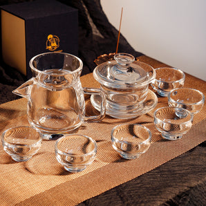 Crystal Glassware Joy Set Crystal Kongfu Tea Set