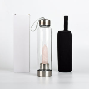 Crystal Tower Energy Glass Water Bottle/Cup